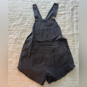 THE GREAT. Charcoal Denim Overalls size 1